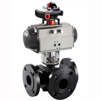 Pneumatischer Dreiwege-Kugelhahn